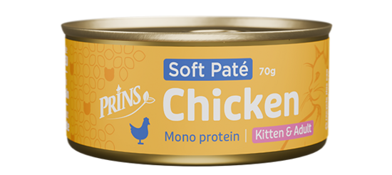 JAUNUMS! Prins wet food cat Soft Paté  Chicken  mitrā kaķu barība, 70g