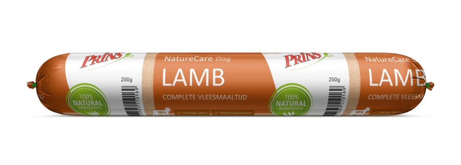 Prins NatureCare Dog LAMB mitrā barība kucēniem un pieaugušiem suņiem