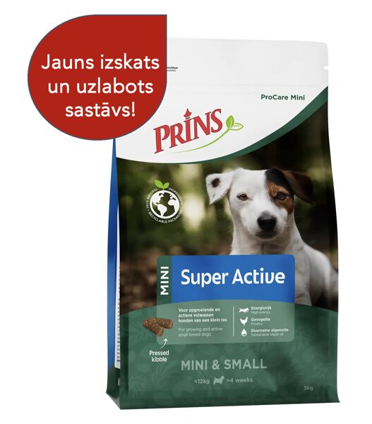 Prins ProCare Mini Super ACTIVE aktīviem maza auguma šķirņu suņiem un junioriem