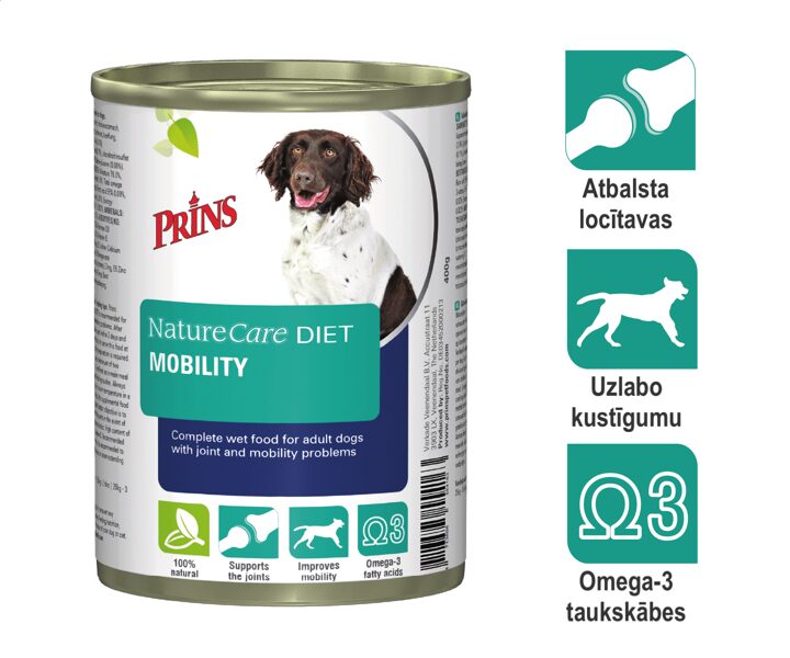 Prins NatureCare Diet Dog MOBILITY barība suņiem ar locītavu problēmām