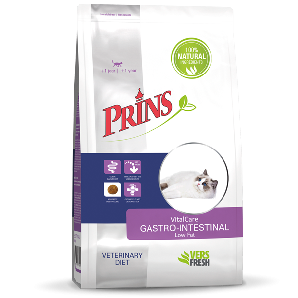 Prins VitalCare Diet GASTRO-INTESTINAL Low Fat kaķiem ar gremošanas traucējumiem